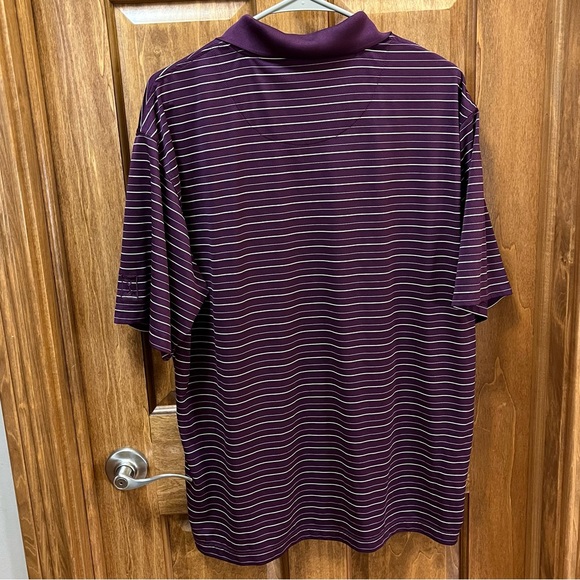 Men’s PGA Tour Golf Polo Purple Stripe Large - Picture 3 of 3